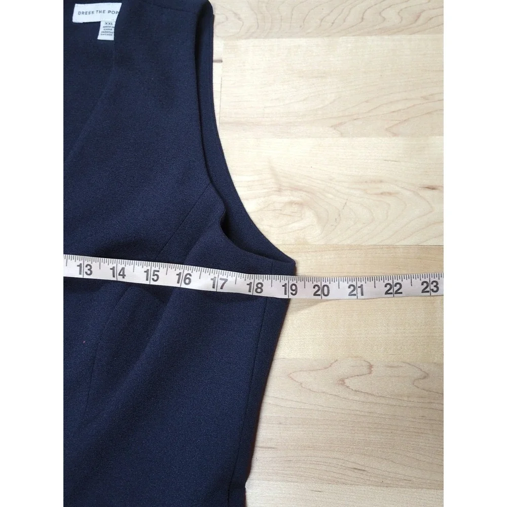 Dress The Population Catalina‎ Dress Navy Blue Sz XXL Sleeveless Fit And Flare - Picture 9 of 12